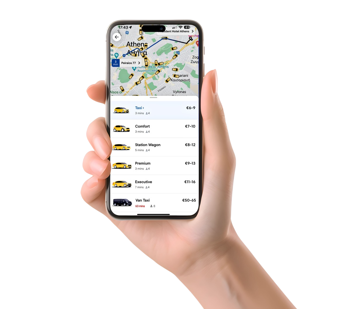 taxi.gr passenger app